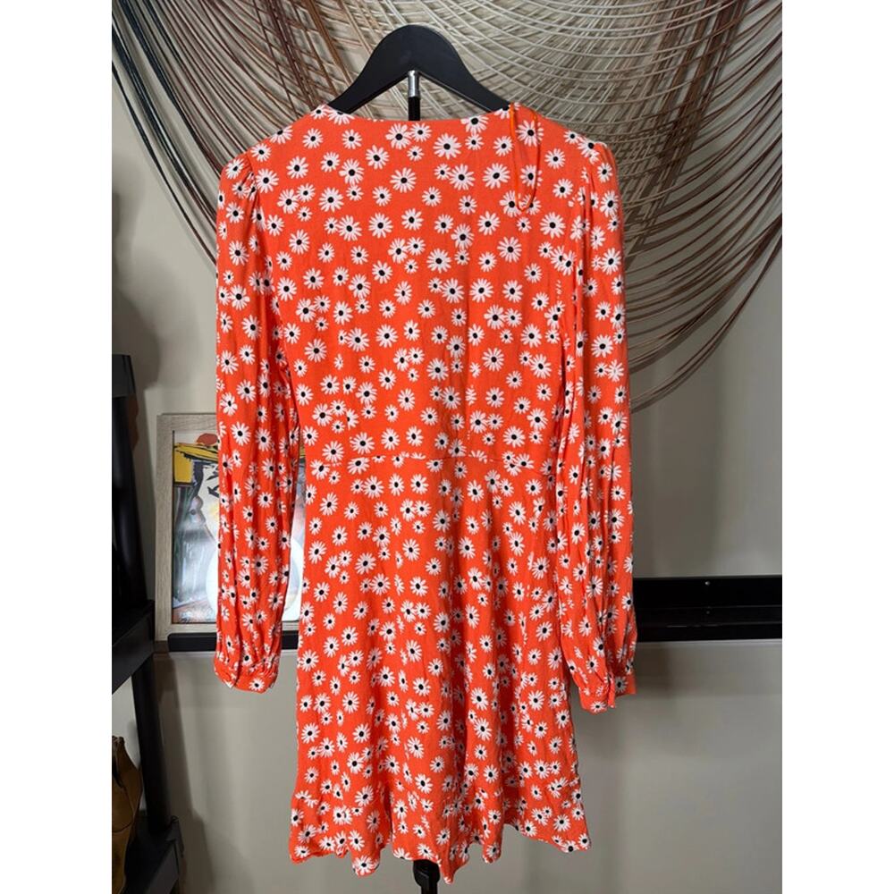 GB orange with Daisy’s wrapped dress EUC M 2897 - Picture 5 of 8